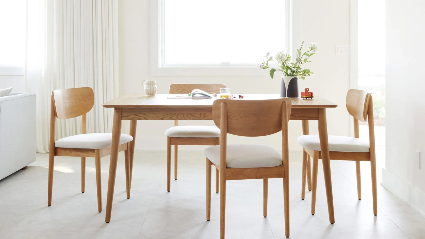 Serene Oak Dining Set – Modern Minimalist Table & Chair Collection